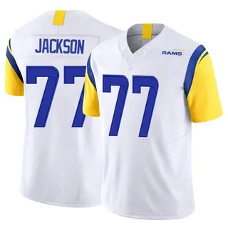 Alaric Jackson Men's Nike White Los Angeles Rams Alternate Custom Jersey Size: Small