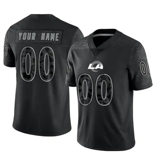 Custom Los Angeles Rams Men's Limited Custom Reflective Nike Jersey - Black