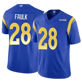 Men's Nike Marshall Faulk Royal Los Angeles Rams Game Retired Player Jersey