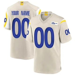 Men's Custom Los Angeles Rams Men's Game Custom Bone Nike Jersey